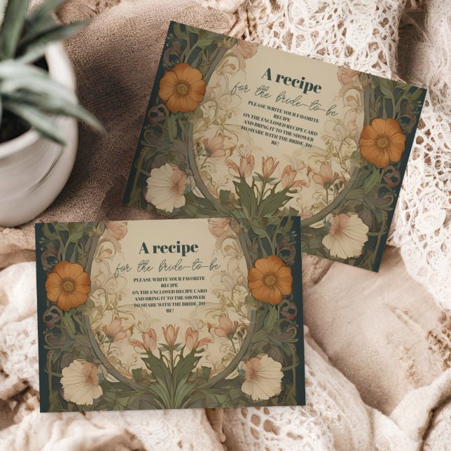 Enchanted Garden Art Nouveau Bridal Shower  Enclosure Card (Creator Uploaded)