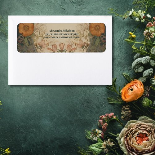 Enchanted Garden Art Nouveau Bridal Shower  Label