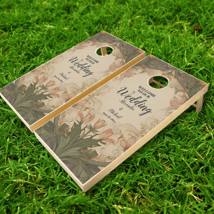 Enchanted Garden Art Nouveau Wedding Cornhole Set