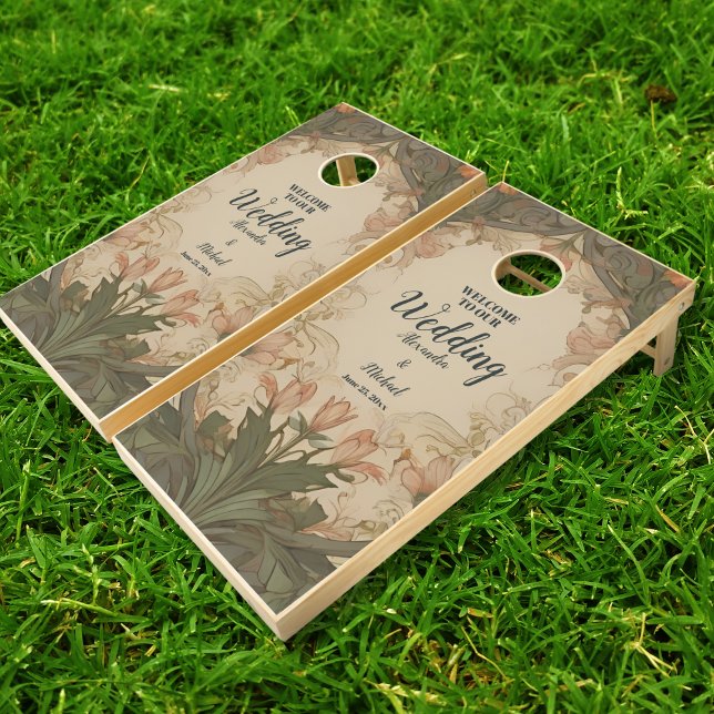 Enchanted Garden Art Nouveau Wedding  Cornhole Set (Creator Uploaded)