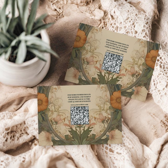 Enchanted Garden Art Nouveau Wedding  Enclosure Card (Creator Uploaded)