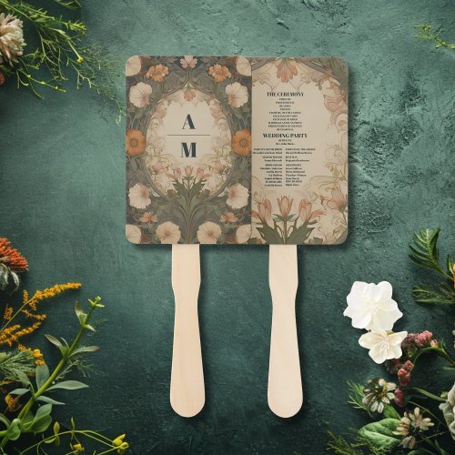 Enchanted Garden Art Nouveau Wedding  Hand Fan