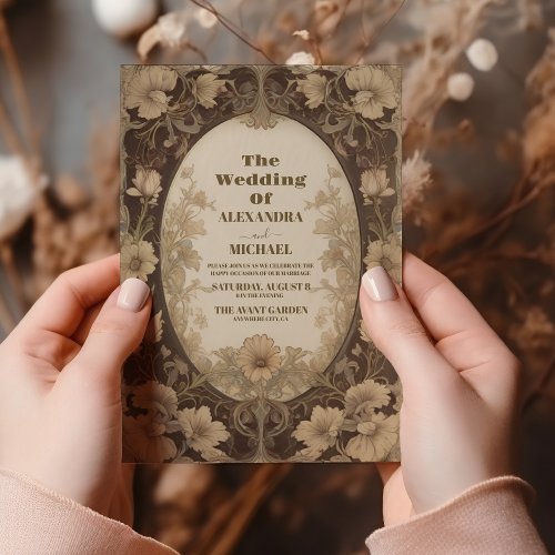 Enchanted Garden Art Nouveau Wedding Invitation