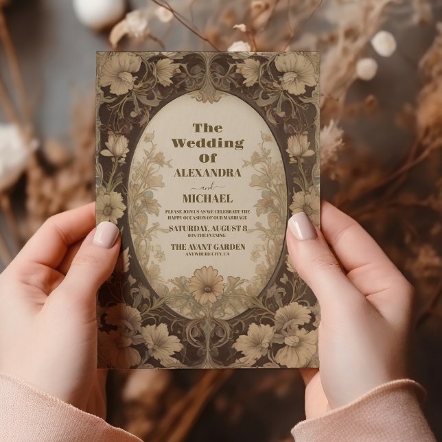 Enchanted Garden Art Nouveau Wedding Invitation (Creator Uploaded)