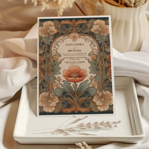 Enchanted Garden Art Nouveau Wedding Invitation