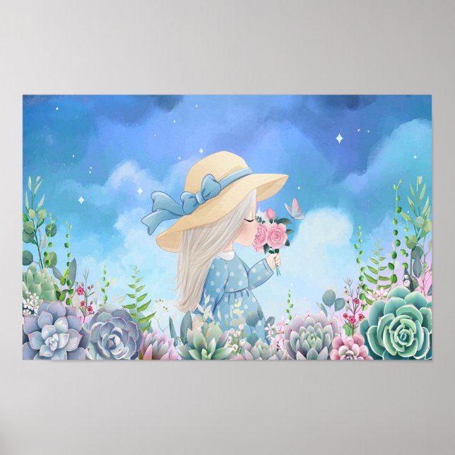 Enchanted Garden - Beautiful Girl Nursery Kids Poster (Front)