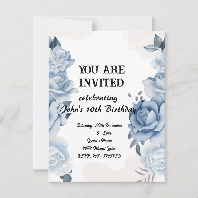 Enchanted Garden Birthday Invitation  (Front)