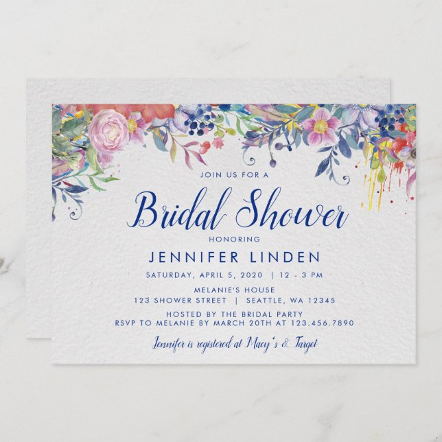 Enchanted Garden Bridal Shower Invitation (Front/Back)