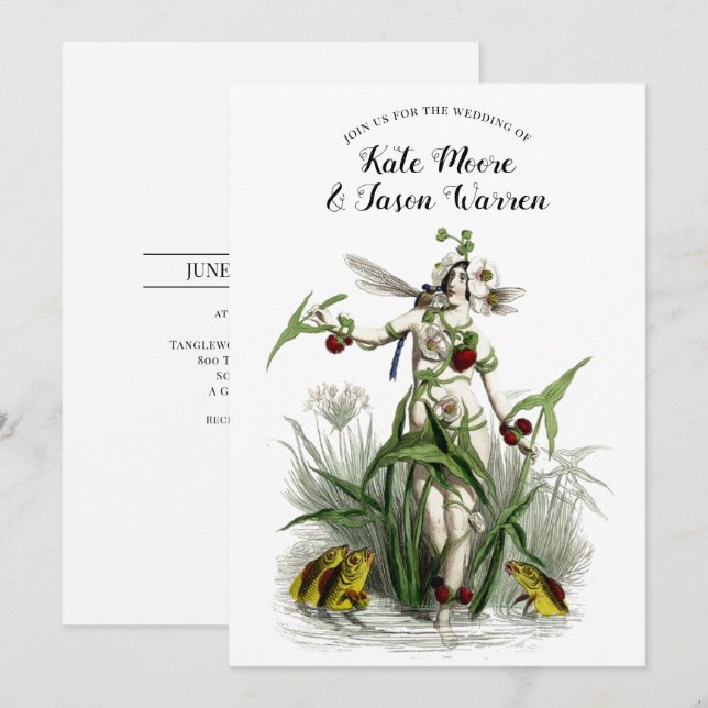 Enchanted Garden Burgundy Wedding Invitation (Front/Back)