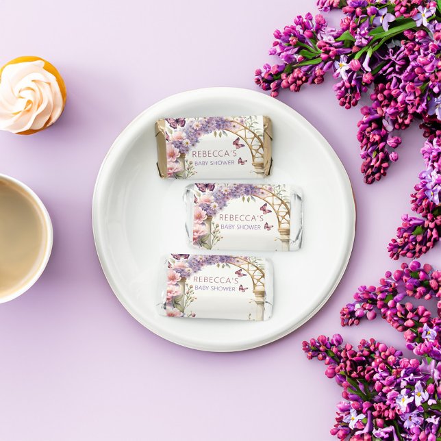 Enchanted garden butterflies baby shower favors (Enchanted garden butterflies baby shower edible candy favors personalized mini chocolates)