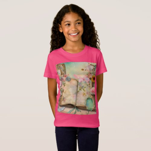 Enchanted Garden Butterfly and Floral T_Shirt T_Shirt