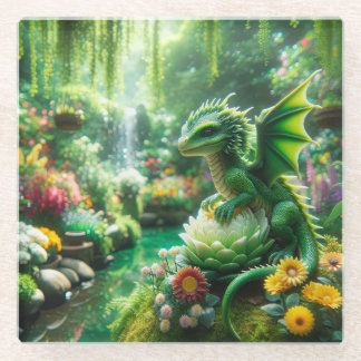 Enchanted Garden Dragon Glass Coaster