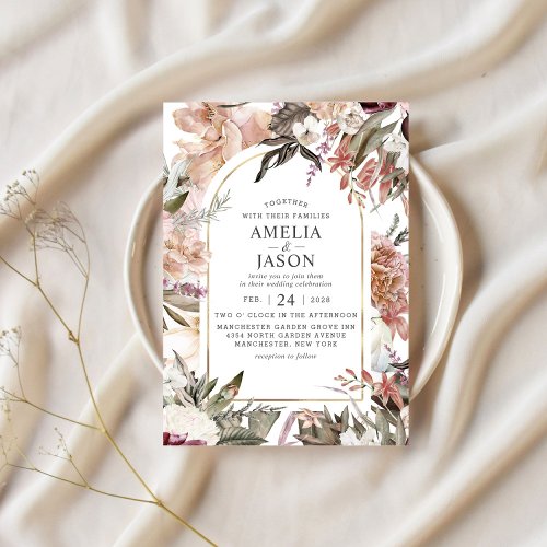 Enchanted Garden Elegant Floral Boho Invitation