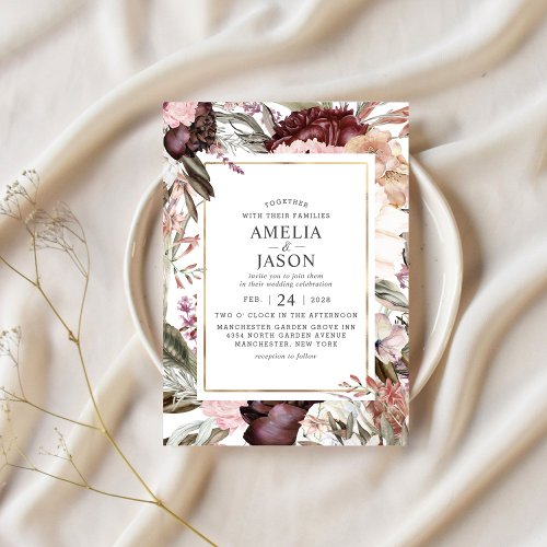 Enchanted Garden Elegant Floral Boho Invitation