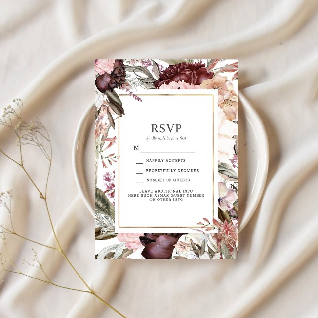 Enchanted Garden Elegant Floral Boho RSVP Invitati Invitation (Creator Uploaded)