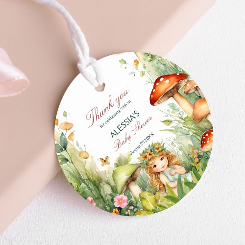 Enchanted garden fairy baby shower favor favor tags