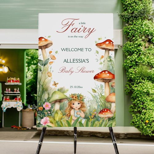 Enchanted garden fairy baby shower welcome sign