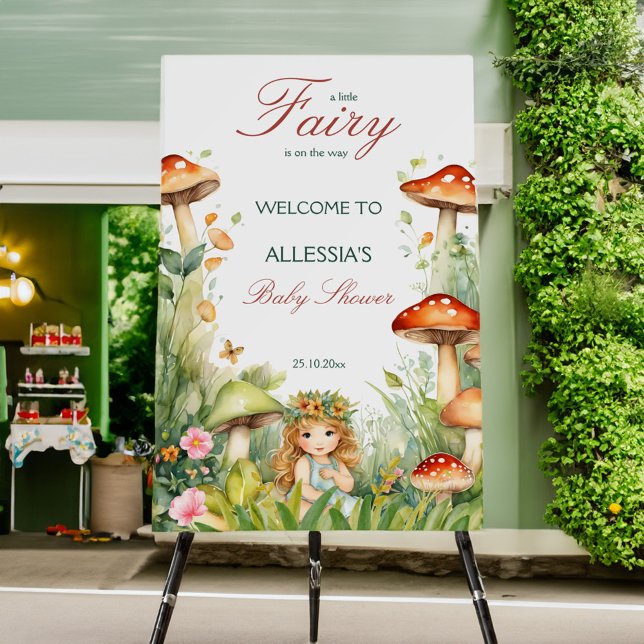 Enchanted garden fairy baby shower welcome sign (Enchanted garden fairy baby shower welcome signboard template template personalized entrance decor)