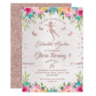 enchanted garden fairy birthday invitation fairy themed invitations