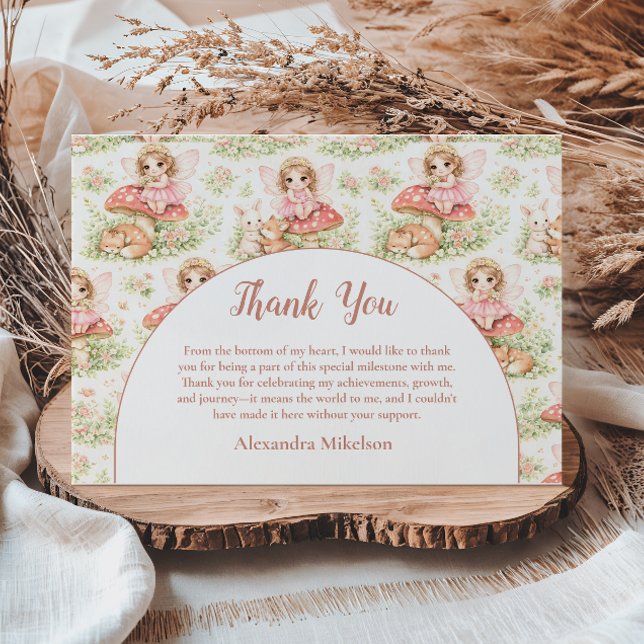 Enchanted Garden Fairy Birthday Thank You Card (Creator Uploaded)