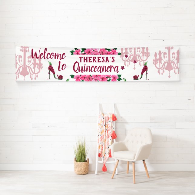 Enchanted Garden Fairy Shoes - Lámpara rosa zapato Banner (Insitu)