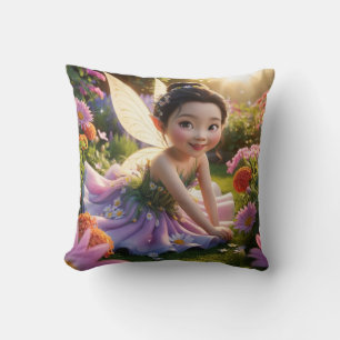 Enchanted Garden Fairy  Throw Pillow