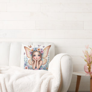Enchanted Garden Fairy Throw Pillow