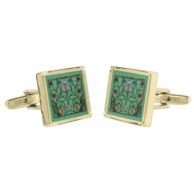 Enchanted Garden Filigree Cufflinks (Angled)