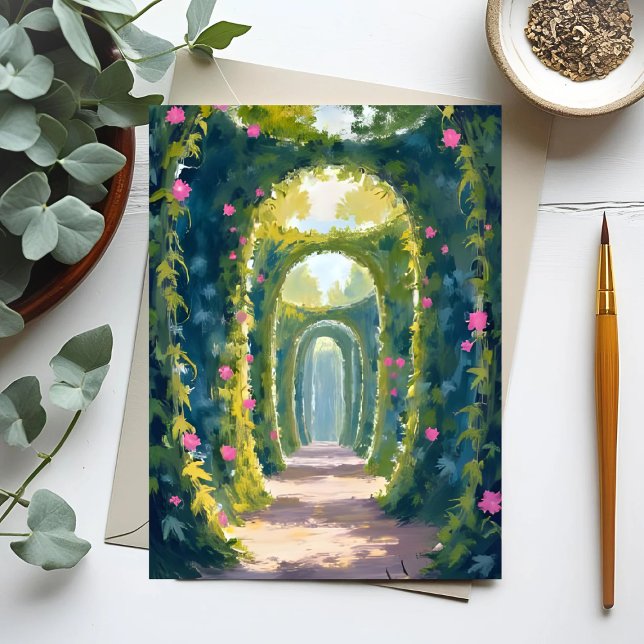 Enchanted Garden | Floral Archway Painting Postcard (Creator Uploaded)