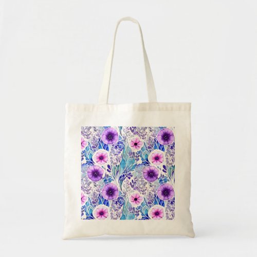 Enchanted Garden Floral Canvas Tote Bag