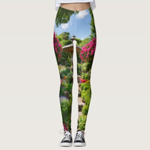 Enchanted Garden Floral Fantasy Leggings Leggings