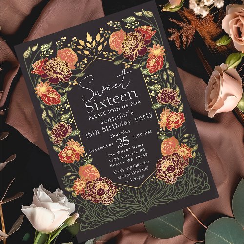 Enchanted Garden Floral Sweet 16 Birthday