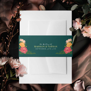Enchanted Garden Floral Wedding  Invitation Belly Band