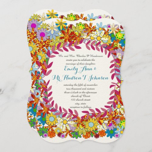 Enchanted Garden Folksy Fairytale Wedding Invitation