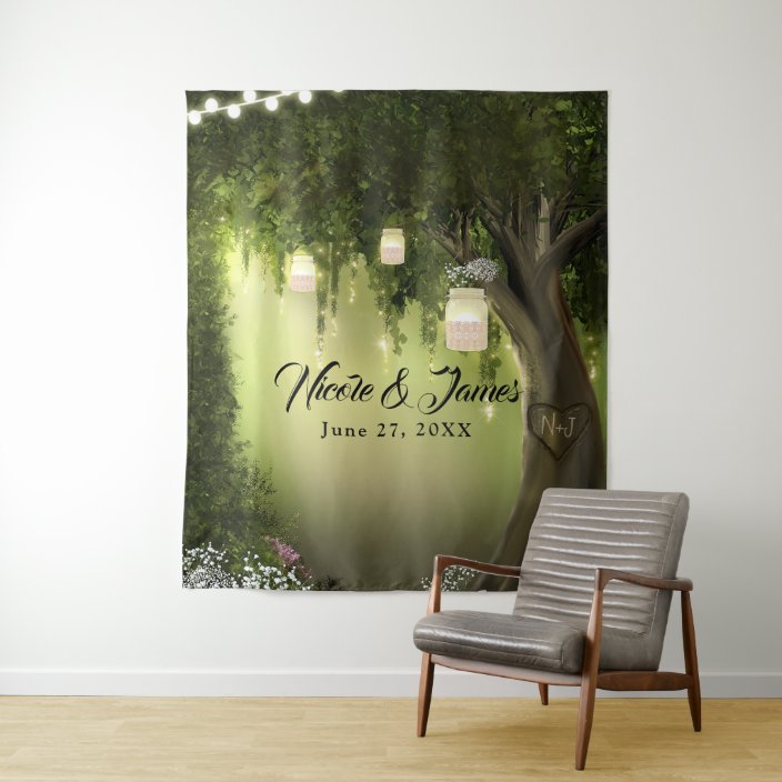 Enchanted Garden Forest Oak Tree Party Backdrop | Zazzle.com