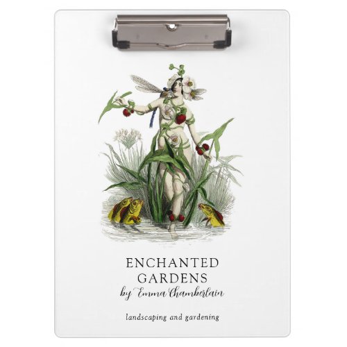 Enchanted Garden Gardener Landscaper Business Clipboard