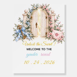 Enchanted Garden Gate Key Letter Gender Reveal  Foam Board