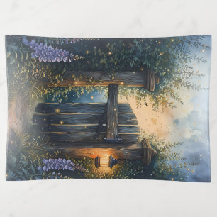 Enchanted Garden Gate Under Firefly Sky Trinket Tray