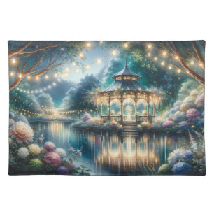 Enchanted Garden Gazebo Twilight Reflection Cloth Placemat