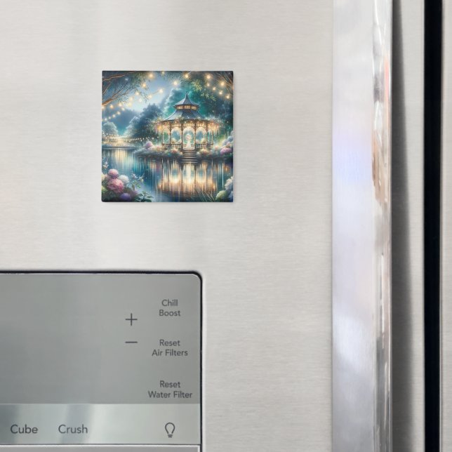 Enchanted Garden Gazebo Twilight Reflection Magnet (In Situ (Fridge))