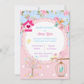 Enchanted Garden Kids Birthday Party Invitation
