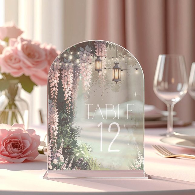 Enchanted Garden Lanterns Sweet 16 Pink ID1163 Acrylic Invitations (Creator Uploaded)