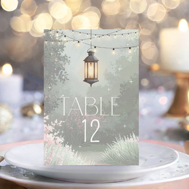 Enchanted Garden Lanterns Table Number Pink ID1163 (Creator Uploaded)