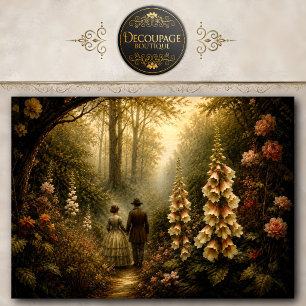 Enchanted Garden Lovers Path Decoupage Tissue Paper