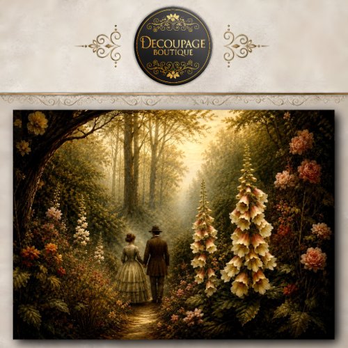 Enchanted Garden Lovers Path Decoupage Tissue Paper
