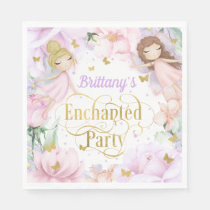 Enchanted Garden Party Fairy Themed Birthday Napkins