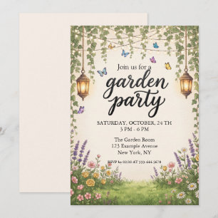 Enchanted Garden Party Ivy String Lights Invitation