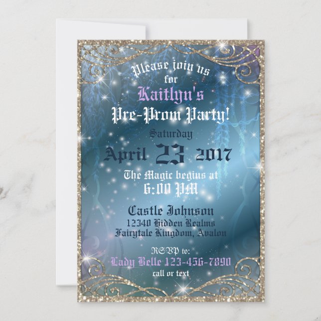 Enchanted Garden Pre-Prom Party Invitation (Front)