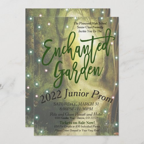 Enchanted Garden Prom Dance Invitation