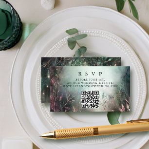 Enchanted Garden QR Code Online RSVP Wedding Enclosure Card